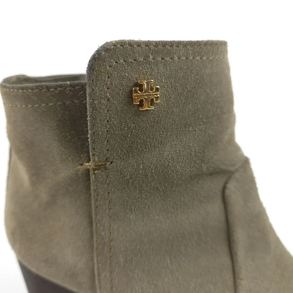 TORY BURCH Sabe Suede Ankle Bootie Preppy French Girl Old Money Quiet Luxury 6.5